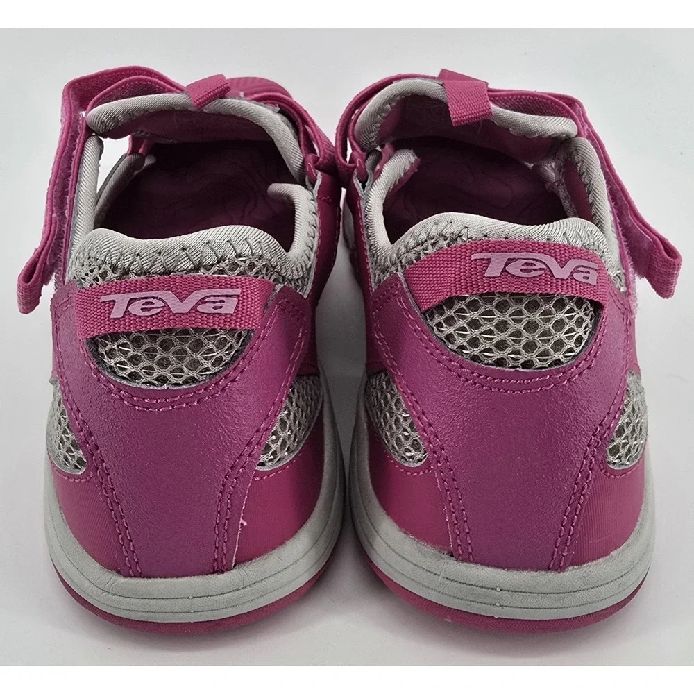 Teva Jansen Women's Water Shoes Sz 5 Sandal Pink Gray Leather Beach Hiking Girls